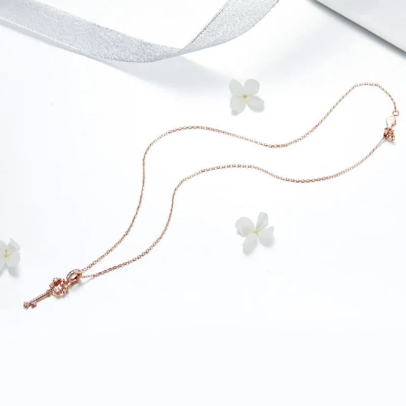 (image for) Rose Gold Luchy Shinning Key Pendant - PANDORA Style - SCC1122 - View 4