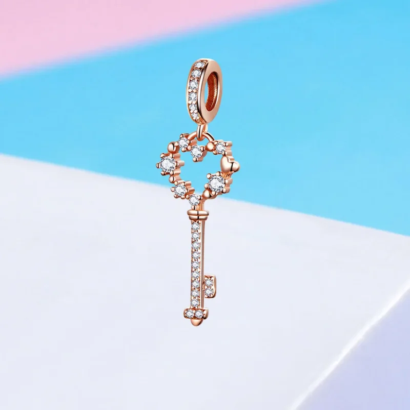 (image for) Rose Gold Luchy Shinning Key Pendant - PANDORA Style - SCC1122 - View 6