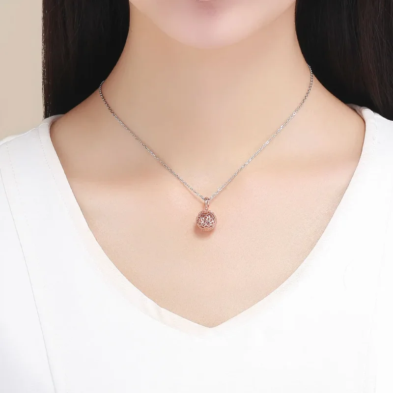 (image for) Rose Gold Motion Clover Pendant - PANDORA Style - SCC1127 - View 2