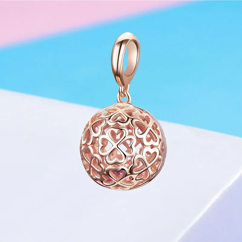 (image for) Rose Gold Motion Clover Pendant - PANDORA Style - SCC1127 - View 4