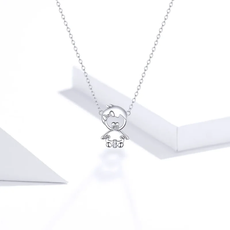 (image for) Silver Baby Necklace - PANDORA Style - SCN368 - View 5