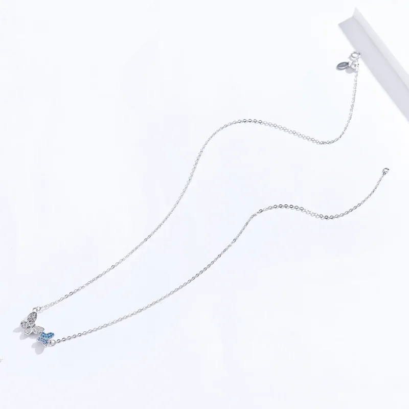 (image for) Silver Butterfly Necklace - PANDORA Style - SCN384 - View 4