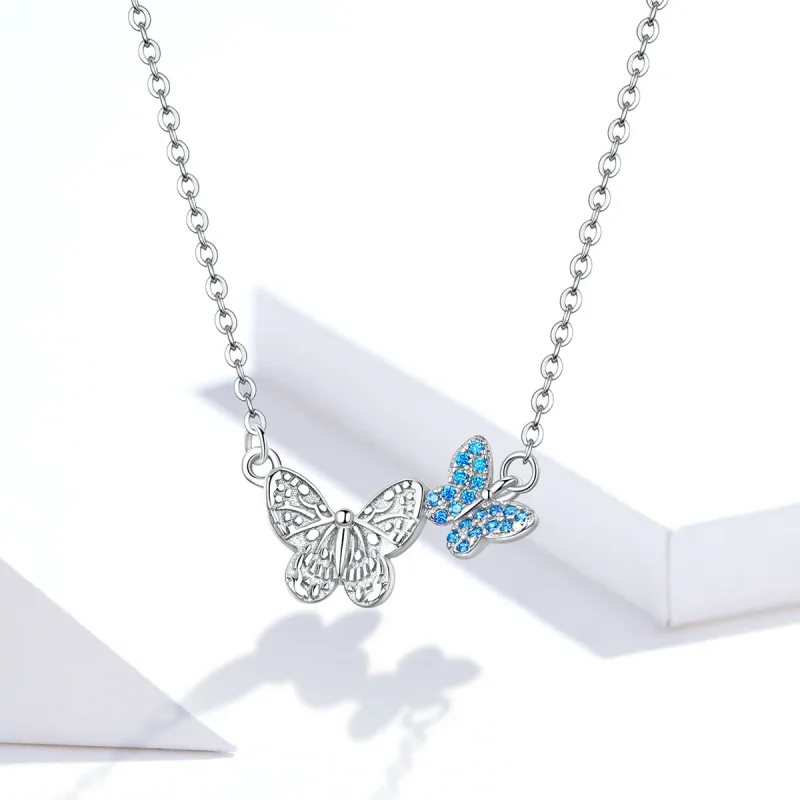 (image for) Silver Butterfly Necklace - PANDORA Style - SCN384 - View 5