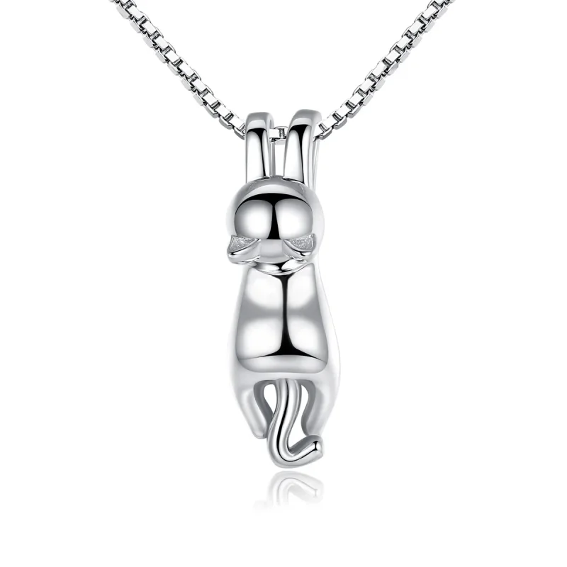 (image for) Silver Cat Necklace - PANDORA Style - SCN032 - Product Image