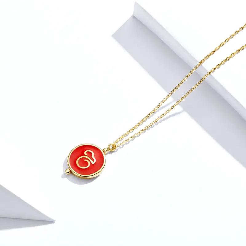 (image for) Silver Chinese Mouse Necklace - PANDORA Style - SCN390 - View 3