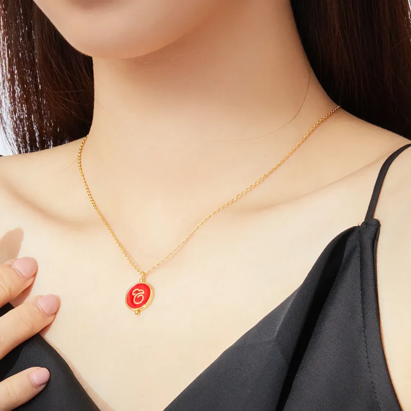 (image for) Silver Chinese Mouse Necklace - PANDORA Style - SCN390 - View 6