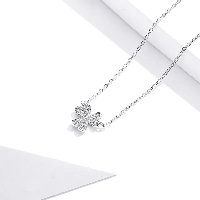 (image for) Silver Clover Necklace - PANDORA Style - SCN401 - View 2