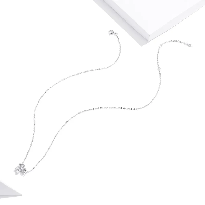 (image for) Silver Clover Necklace - PANDORA Style - SCN401 - View 4
