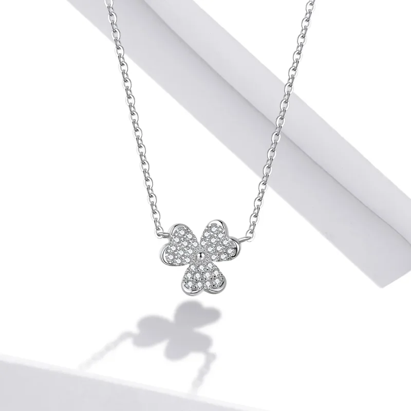 (image for) Silver Clover Necklace - PANDORA Style - SCN401 - View 5