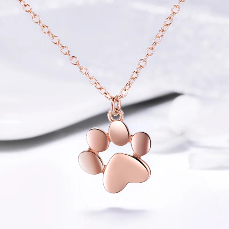 (image for) Silver Cute Paw Necklace - PANDORA Style - SCN275-3 - View 4
