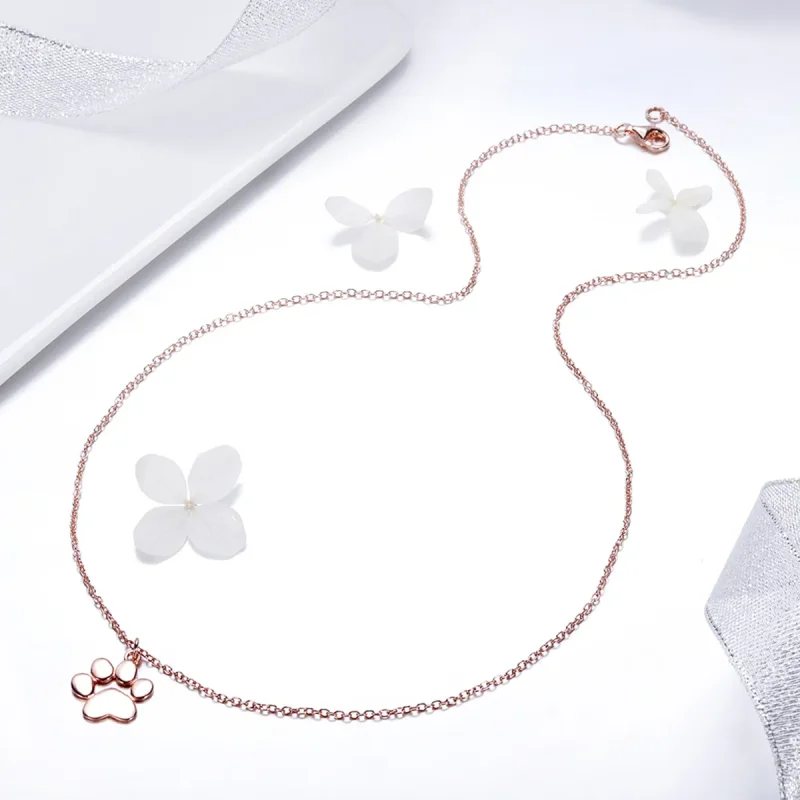 (image for) Silver Cute Paw Necklace - PANDORA Style - SCN275-3 - View 5