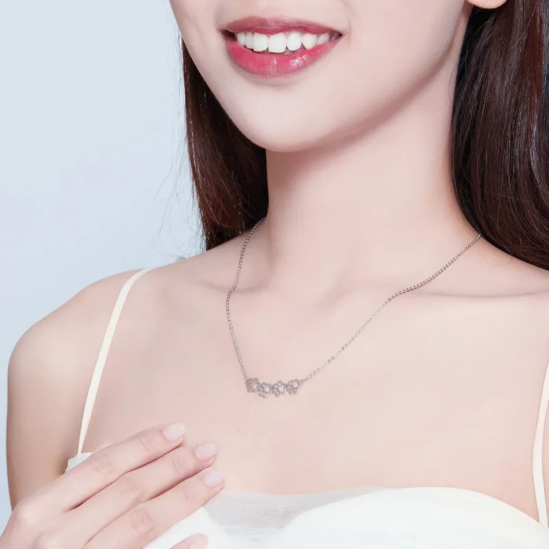(image for) Silver Cute Paw Necklace - PANDORA Style - SCN346 - View 6