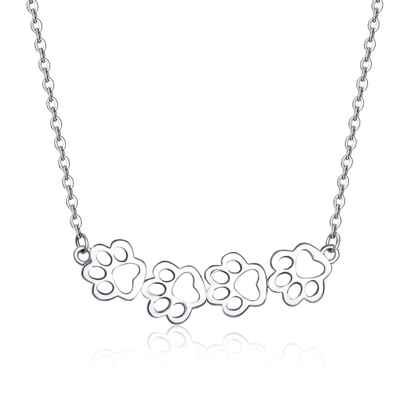 (image for) Silver Cute Paw Necklace - PANDORA Style - SCN346 - Product Image