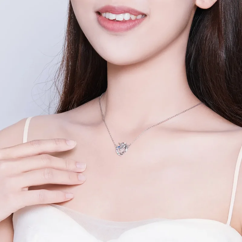 (image for) Silver Cute Unicorn Necklace - PANDORA Style - SCN348 - View 7