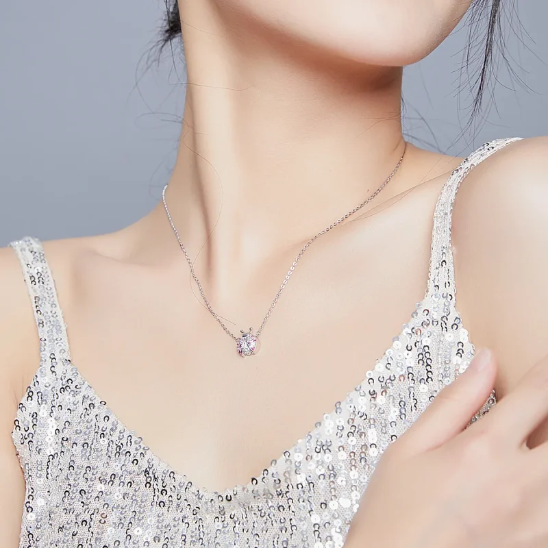 (image for) Silver Dazzling Ladybug Necklace - PANDORA Style - SCN400 - View 7