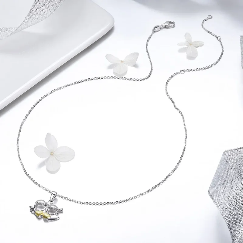 (image for) Silver Devil Loves Angel Necklace - PANDORA Style - SCN284 - View 4