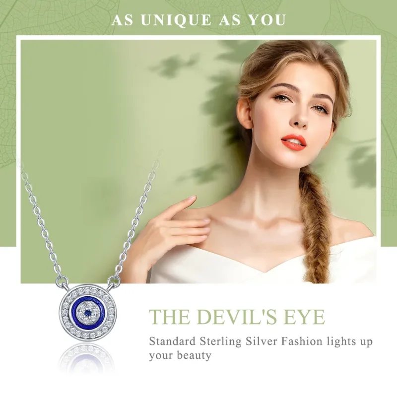 (image for) Silver Devil's Eye Necklace - PANDORA Style - SCN165 - View 2