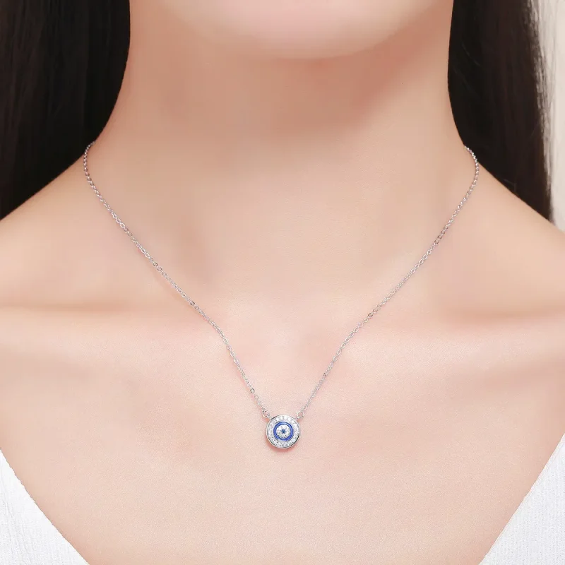 (image for) Silver Devil's Eye Necklace - PANDORA Style - SCN165 - View 3