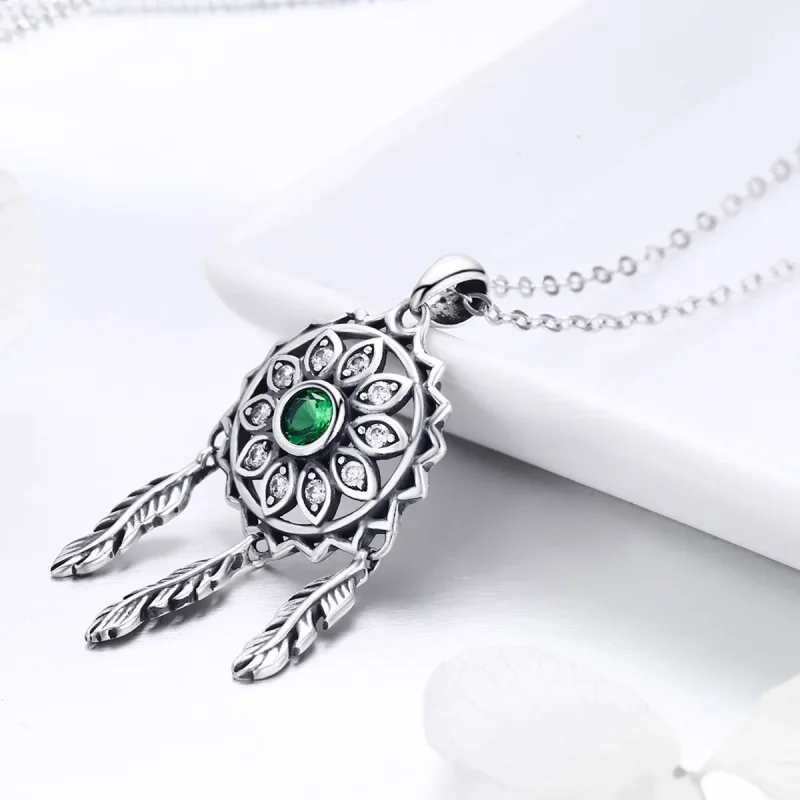 (image for) Silver Dreamcatcher Necklace - PANDORA Style - SCN263 - View 2