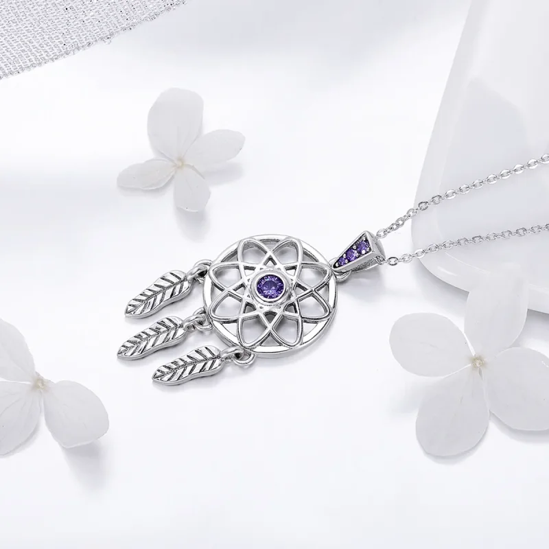 (image for) Silver Dreamcatcher Necklace - PANDORA Style - SCN279 - View 2