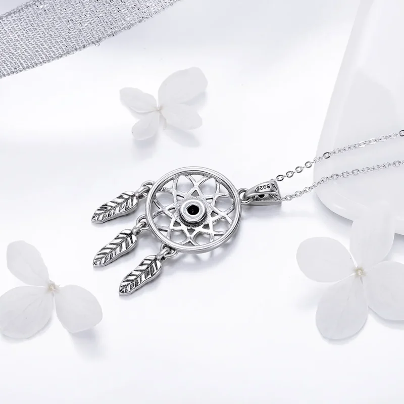 (image for) Silver Dreamcatcher Necklace - PANDORA Style - SCN279 - View 3