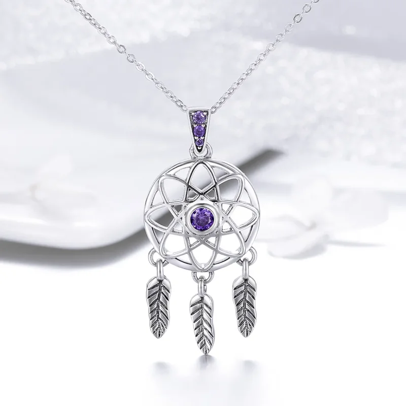 (image for) Silver Dreamcatcher Necklace - PANDORA Style - SCN279 - View 4