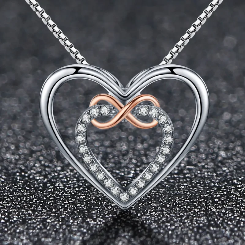 (image for) Silver Exquisite Heart Necklace - PANDORA Style - SCN121 - View 3
