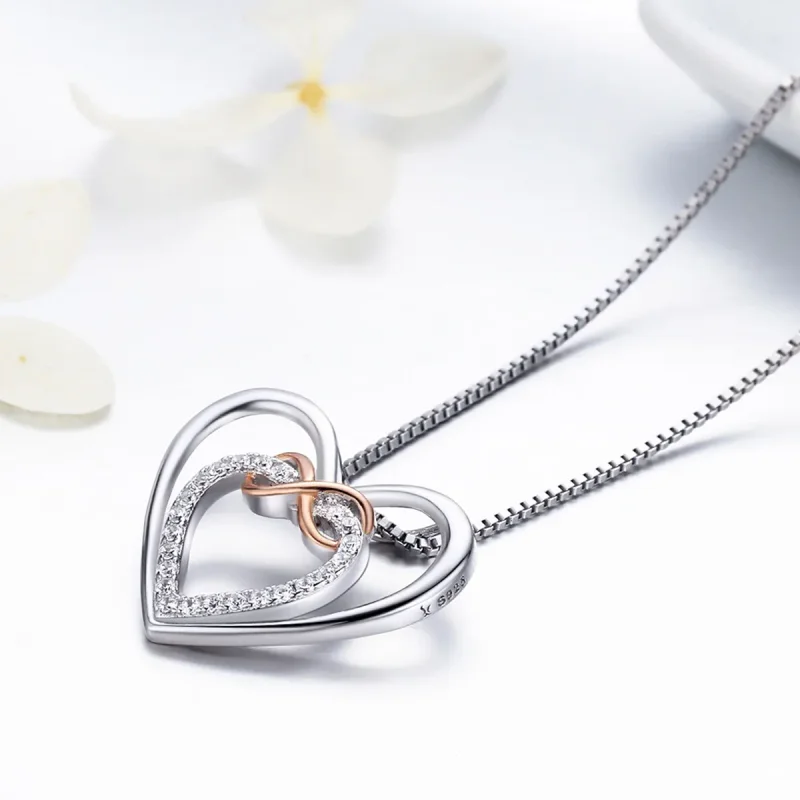 (image for) Silver Exquisite Heart Necklace - PANDORA Style - SCN121 - View 6
