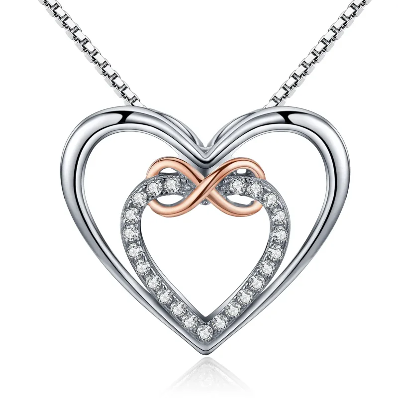 (image for) Silver Exquisite Heart Necklace - PANDORA Style - SCN121 - Product Image
