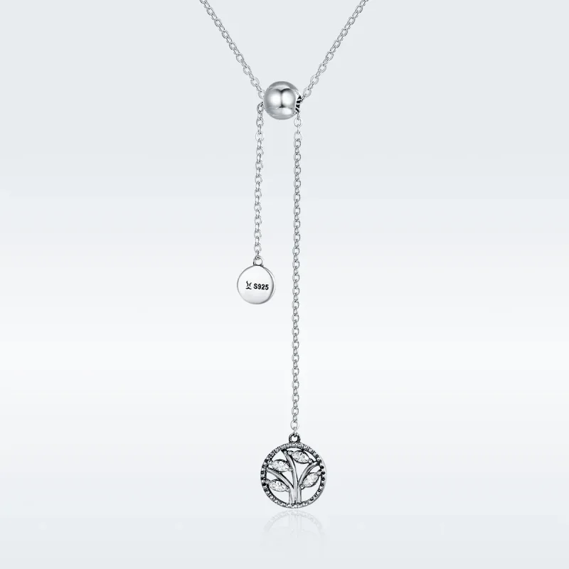 (image for) Silver Family Tree and Home Necklace - PANDORA Style - SCN106 - View 2
