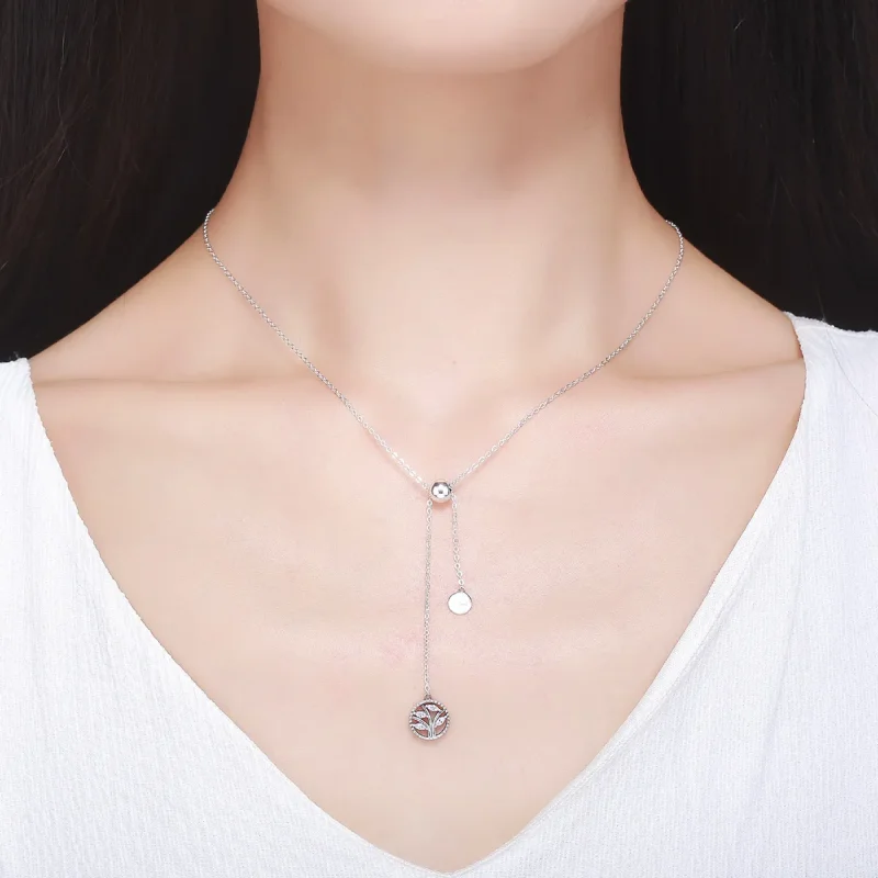 (image for) Silver Family Tree and Home Necklace - PANDORA Style - SCN106 - View 6