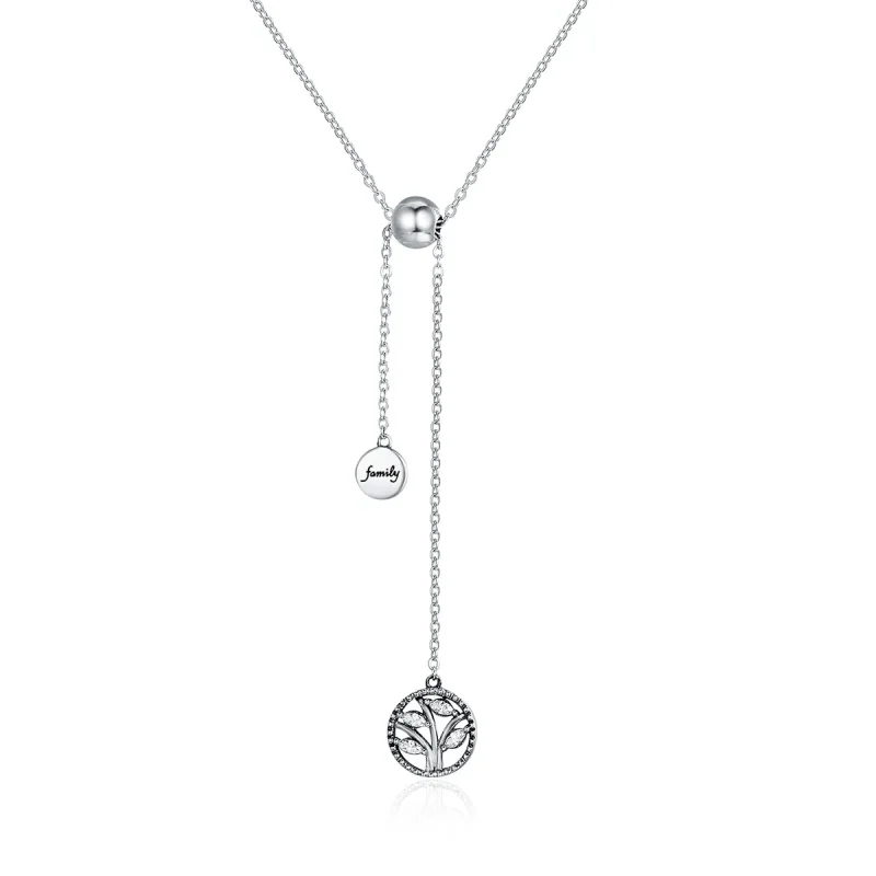 (image for) Silver Family Tree and Home Necklace - PANDORA Style - SCN106 - Product Image