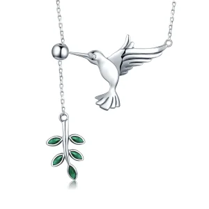 (image for) Silver Greetings From Hummingbirds Necklace - PANDORA Style - SCN217