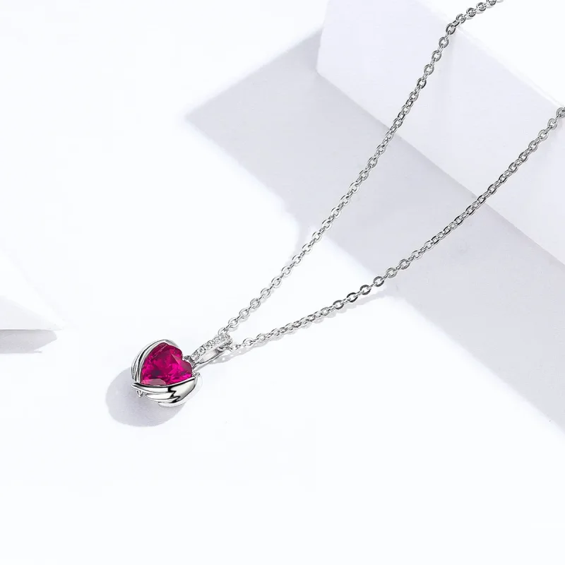 (image for) Silver Guardian Hearts Necklace - PANDORA Style - SCN341 - View 2