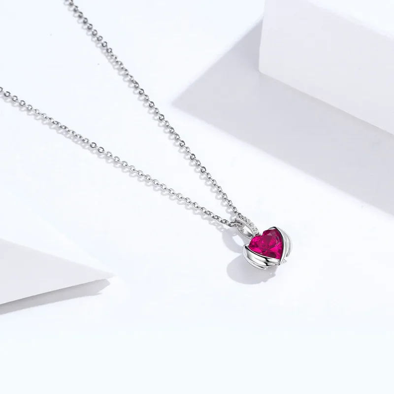 (image for) Silver Guardian Hearts Necklace - PANDORA Style - SCN341 - View 3