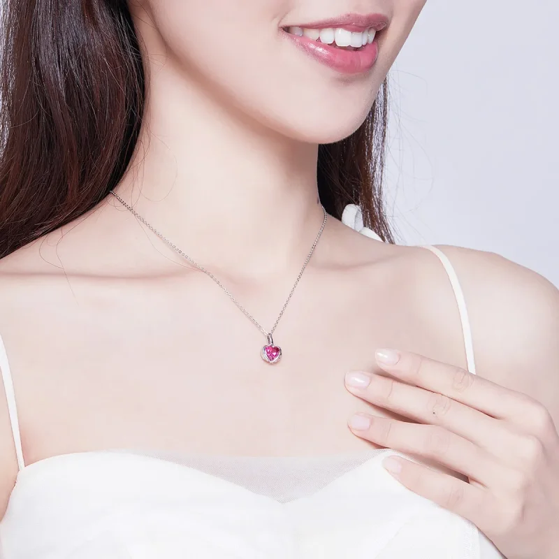 (image for) Silver Guardian Hearts Necklace - PANDORA Style - SCN341 - View 6