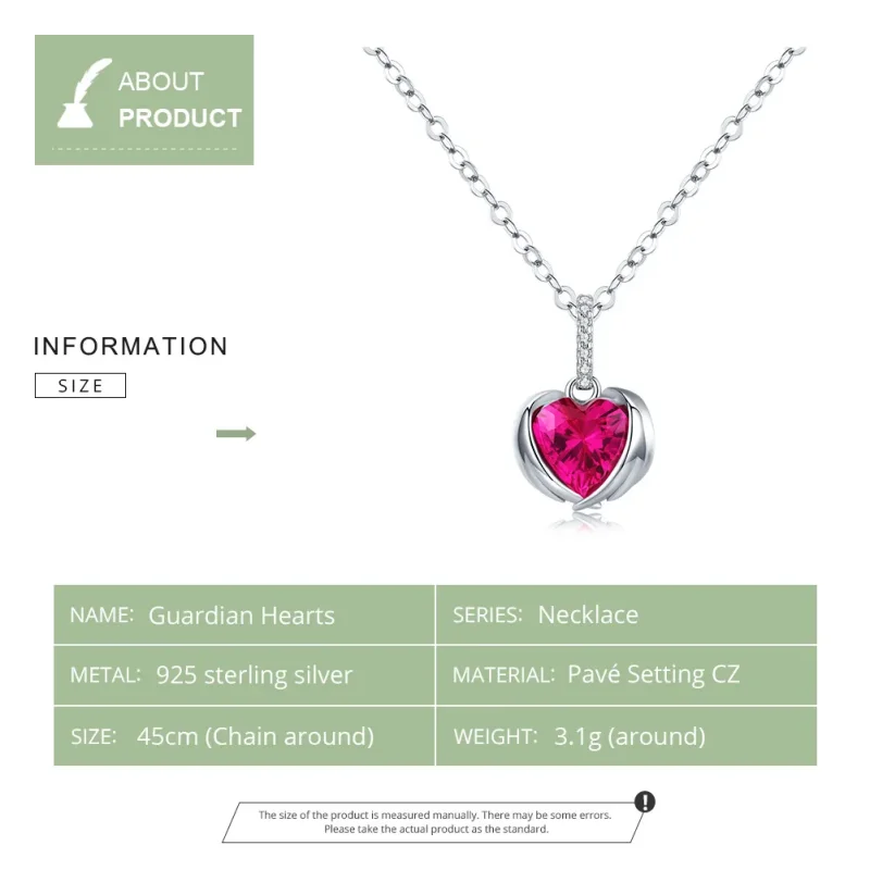 (image for) Silver Guardian Hearts Necklace - PANDORA Style - SCN341 - View 8