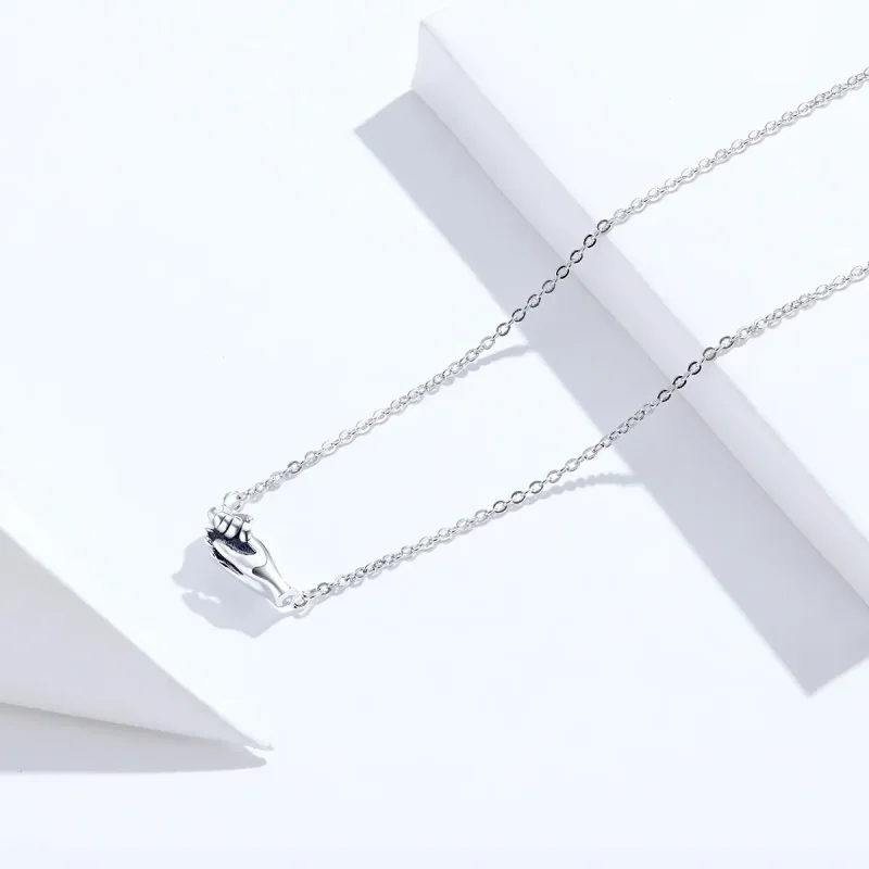 (image for) Silver Hand In Hand Necklace - PANDORA Style - SCN398 - View 2