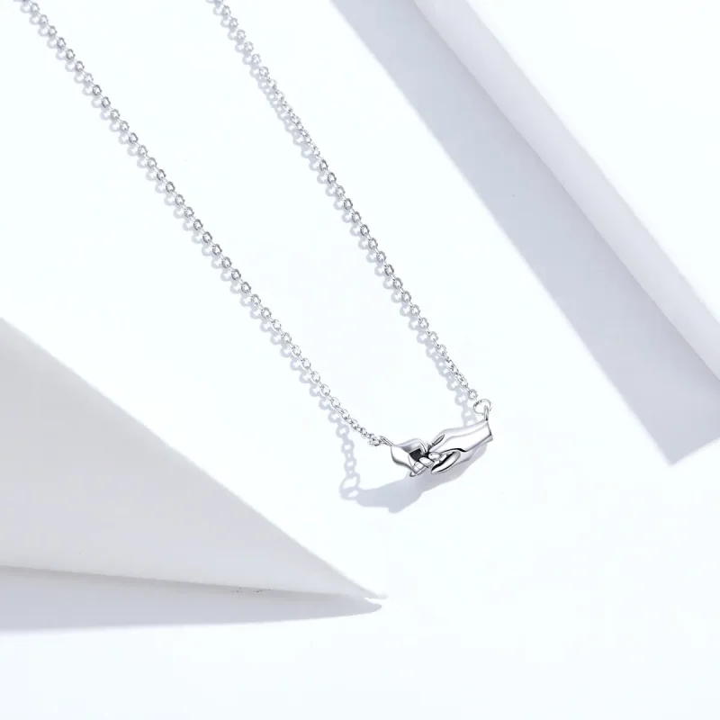 (image for) Silver Hand In Hand Necklace - PANDORA Style - SCN398 - View 5