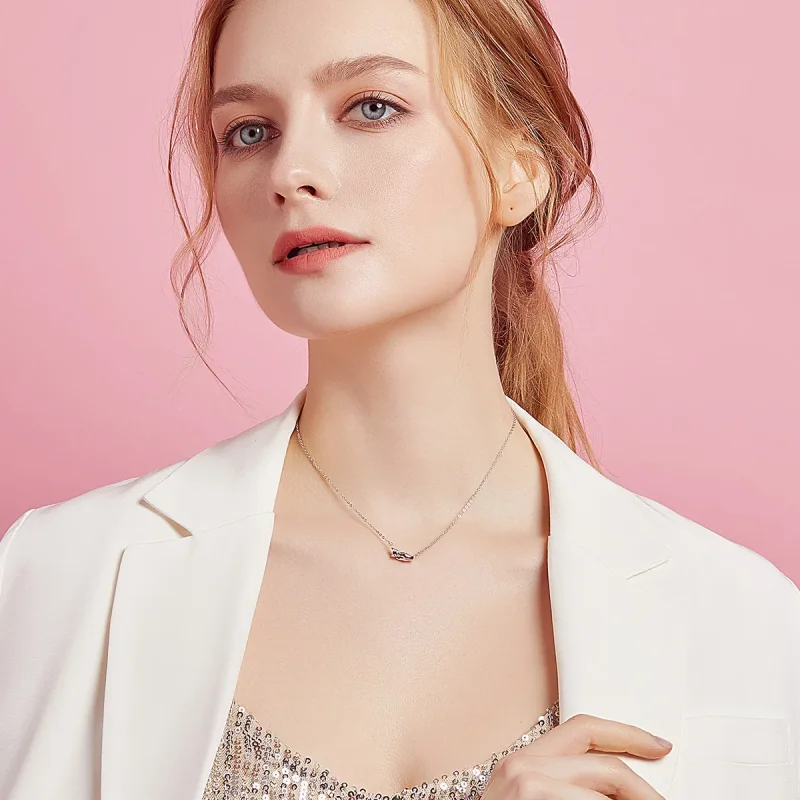 (image for) Silver Hand In Hand Necklace - PANDORA Style - SCN398 - View 7