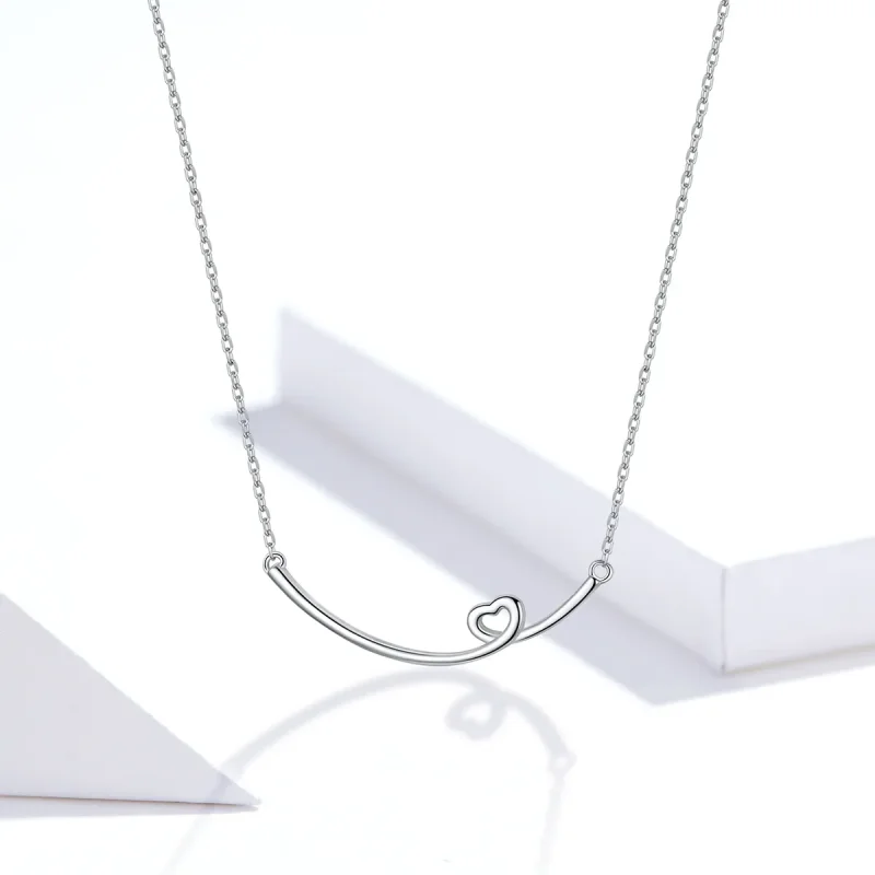 (image for) Silver Happy Smile Necklace - PANDORA Style - SCN381 - View 5