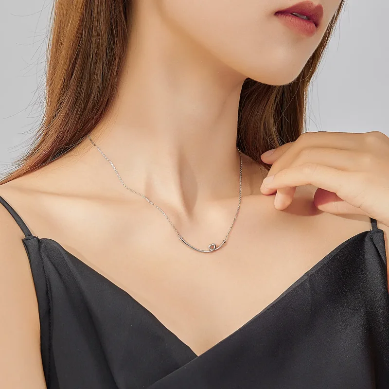 (image for) Silver Happy Smile Necklace - PANDORA Style - SCN381 - View 7
