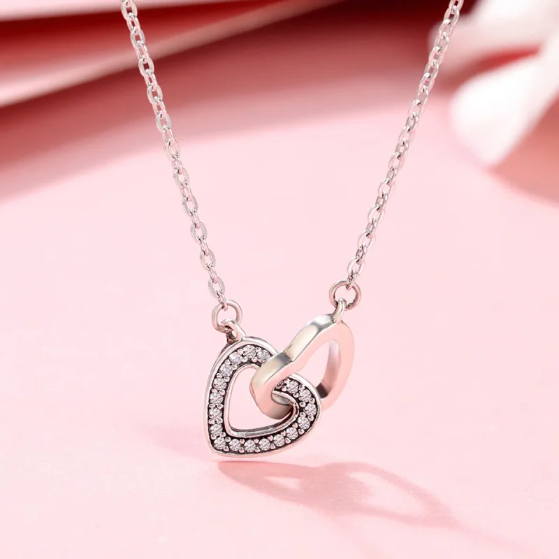 (image for) Silver Heart and Soul Necklace - PANDORA Style - SCN181 - View 4