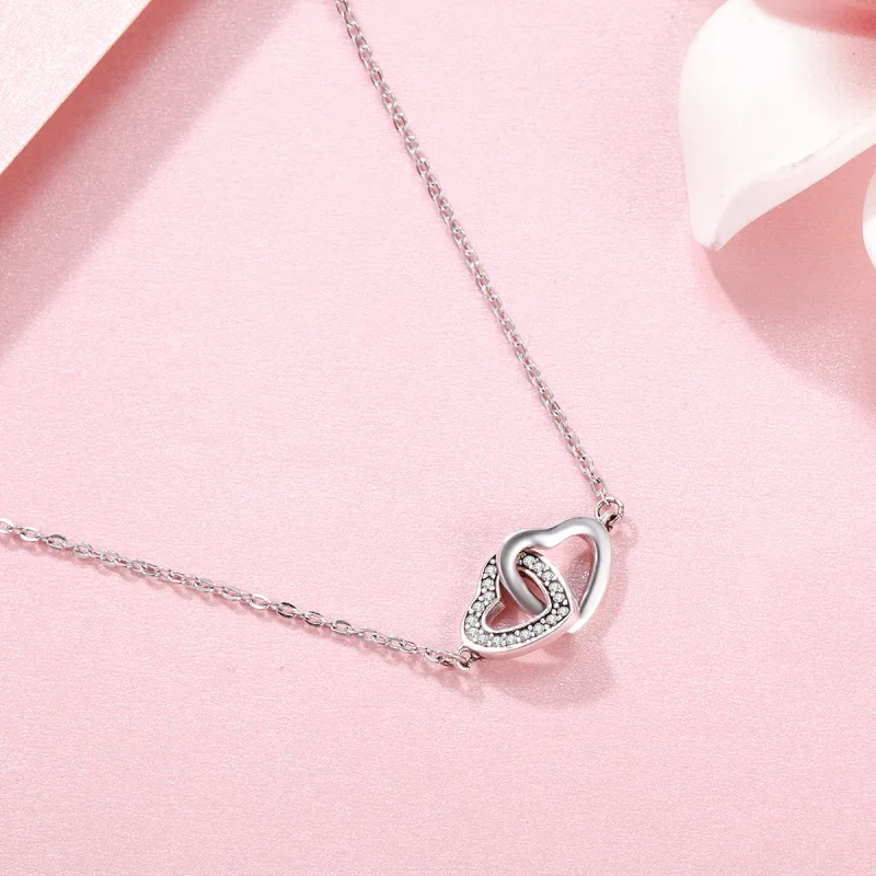 (image for) Silver Heart and Soul Necklace - PANDORA Style - SCN181 - View 6