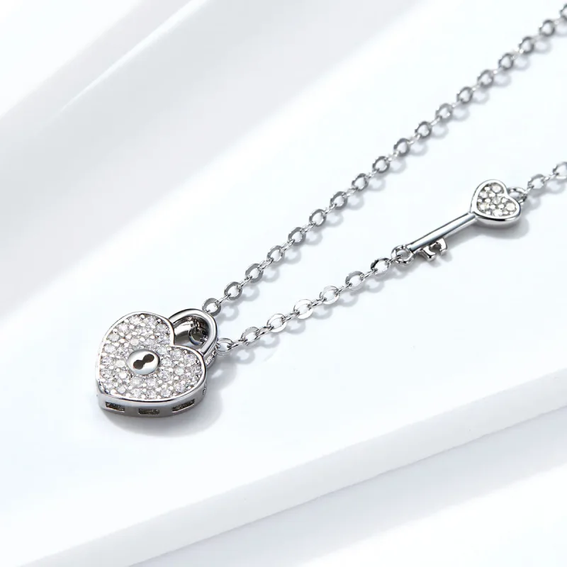 (image for) Silver Heartslock Necklace - PANDORA Style - SCN315 - View 3