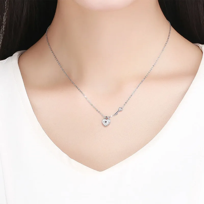 (image for) Silver Heartslock Necklace - PANDORA Style - SCN315 - View 6