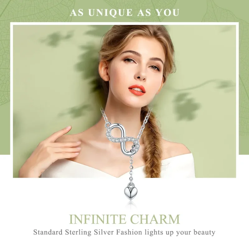 (image for) Silver Infinite Charm Necklace - PANDORA Style - SCN223 - View 2