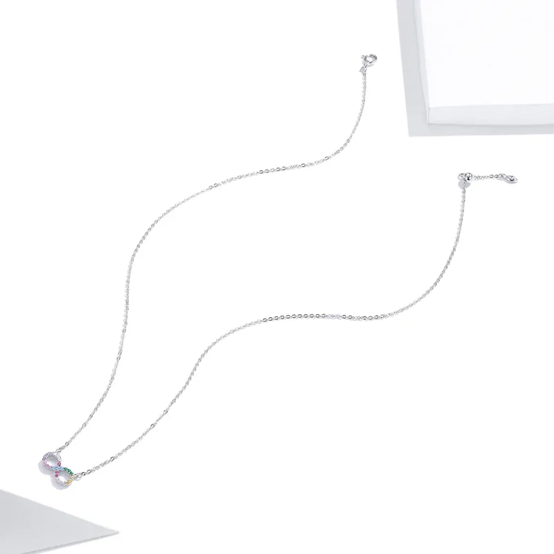 (image for) Silver Infinity Symbol Necklace - PANDORA Style - SCN402 - View 4