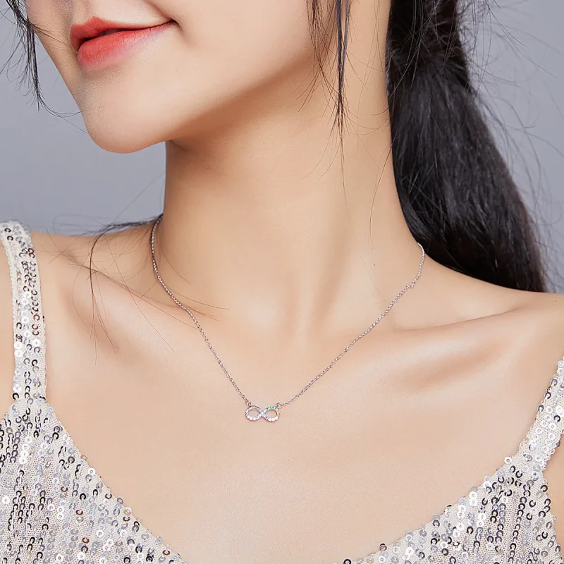 (image for) Silver Infinity Symbol Necklace - PANDORA Style - SCN402 - View 6