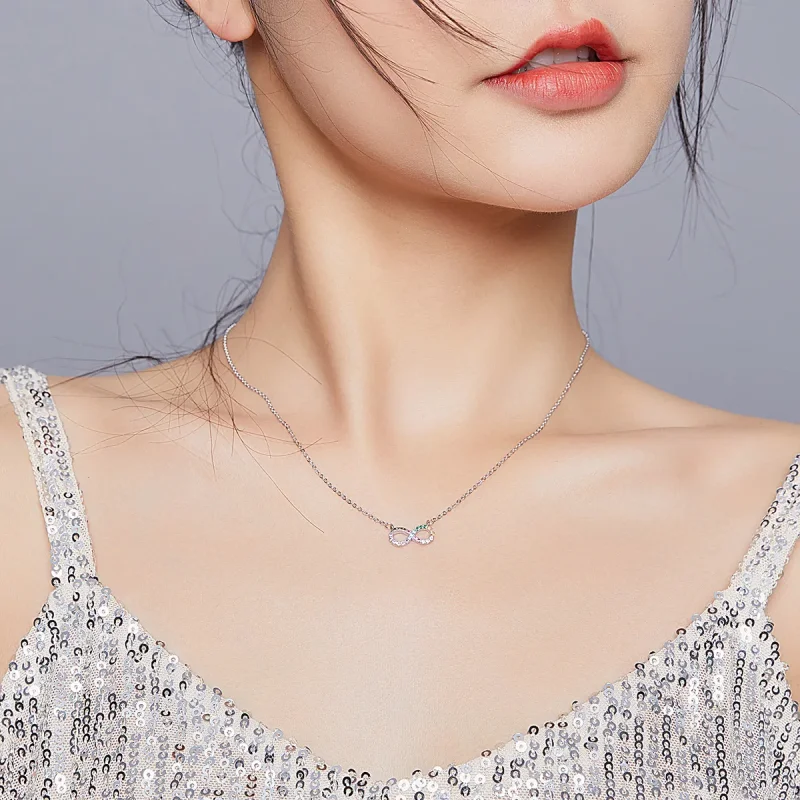 (image for) Silver Infinity Symbol Necklace - PANDORA Style - SCN402 - View 7